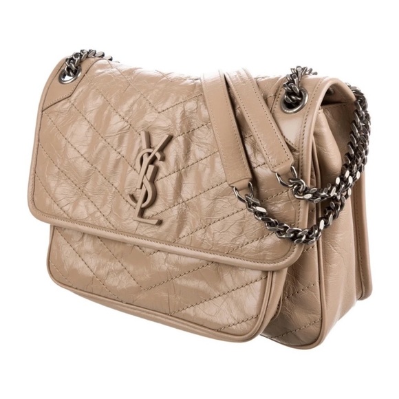 Yves Saint Laurent Handbags - YSL Saint Laurent NIKI Medium Chain Flap Bag Matelasse Neutral Leather Handbag
